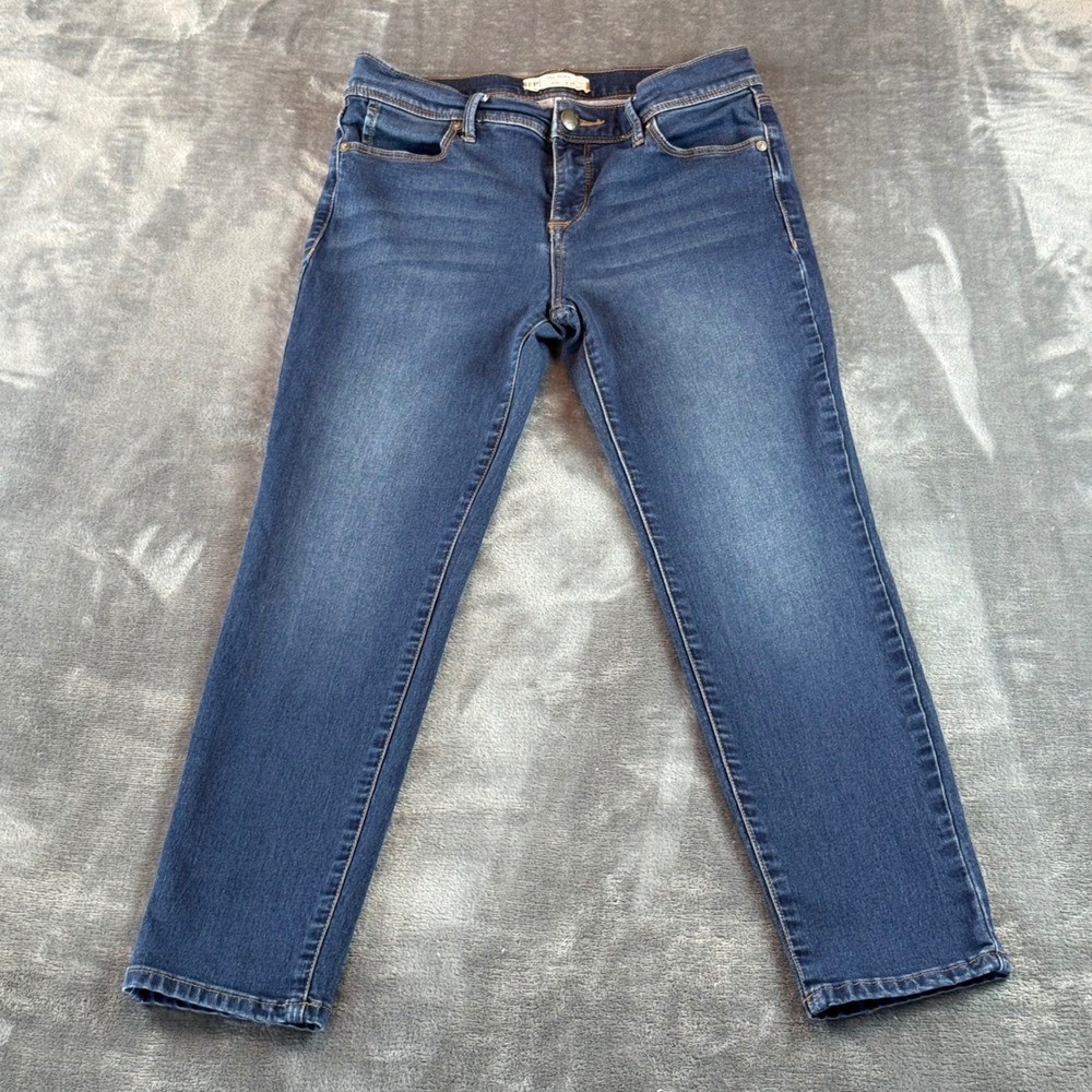 Free People Women Blue Skinny Jeans Size 29 Medium Wash Stretch Mid Rise